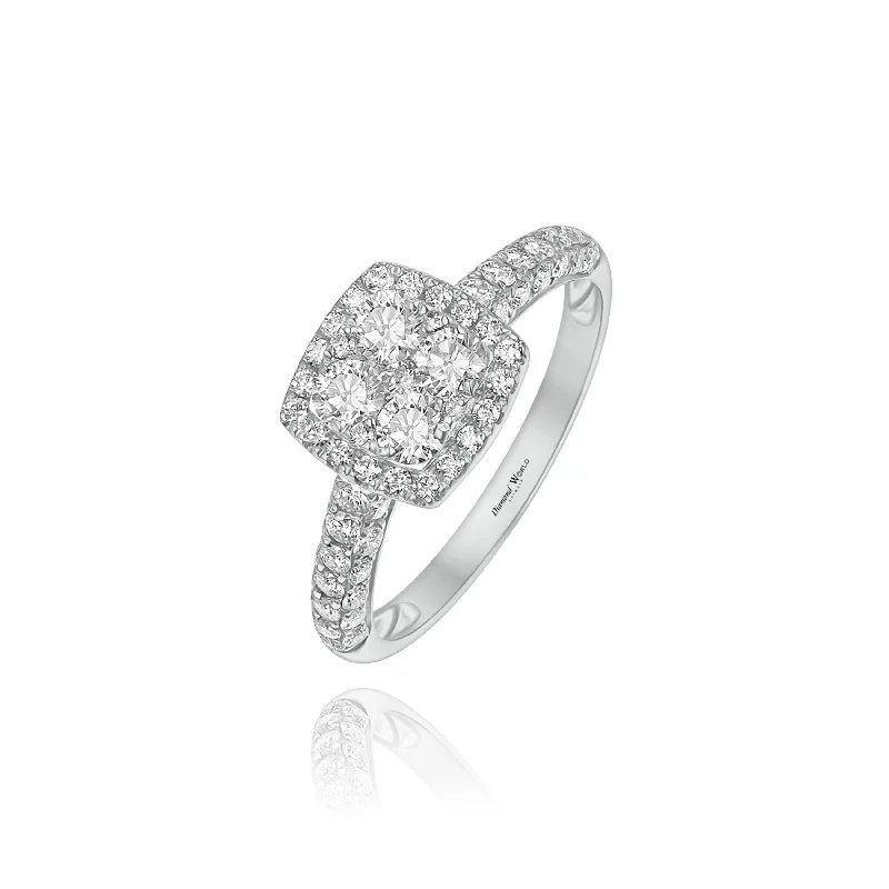 Women's rings for fashion-forward women-Cushion cut Invisible Diamonds "Nala" Ring