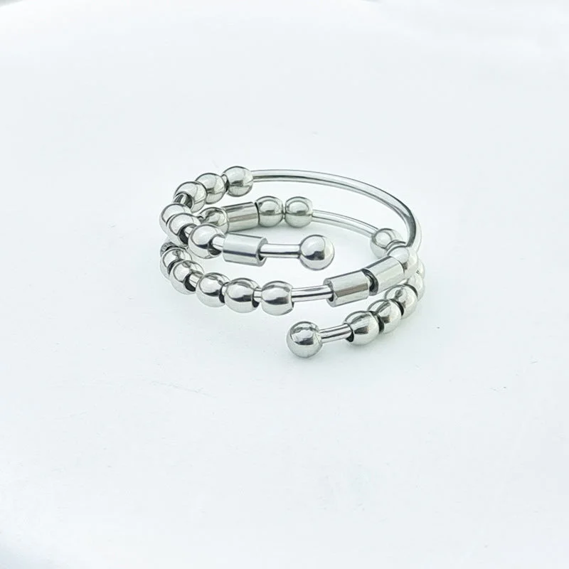 Trendy women's rings for casual wear-Simple Style Geometric Solid Color Stainless Steel Polishing Plating Open Rings