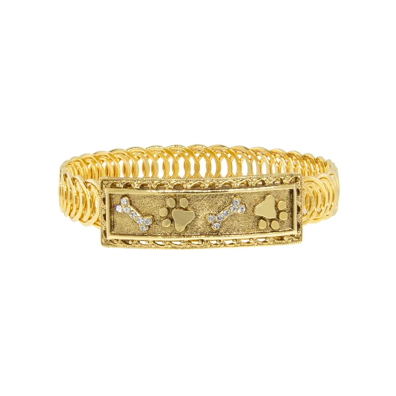 bracelets and bangles elegant gold -1928 Jewelry® 14K Dipped Paw And Bones Belt Bracelet