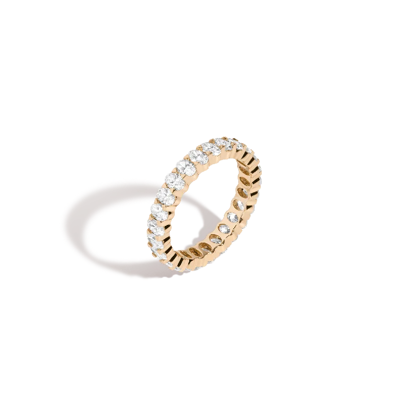 Women's cocktail rings with big gemstones-Oval Diamond Eternity Ring