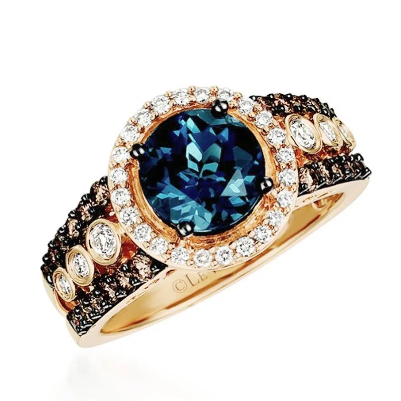 Women's rings for brides and bridesmaids-Le Vian Chocolatier® Deep Sea Blue Topaz™Ring