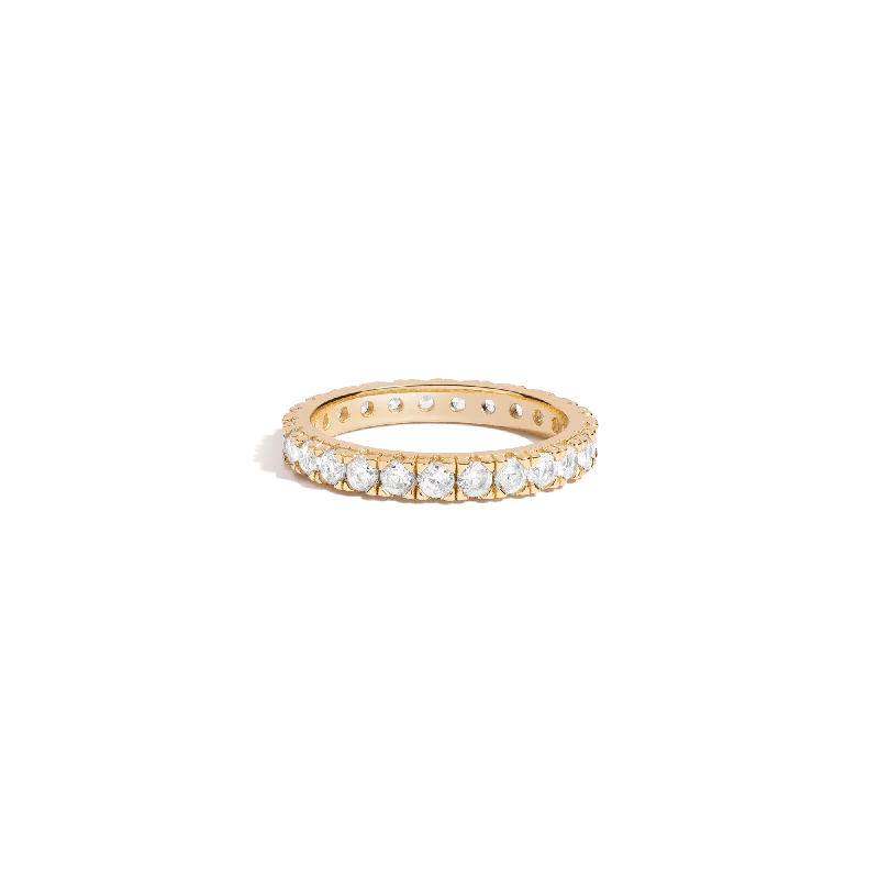 Women's rings for anniversaries-Lab Grown White Sapphire Eternity Ring